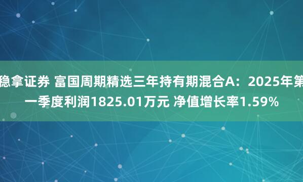 稳拿证券 富国周期精选三年持有期混合A：2025年第一季度利润1825.01万元 净值增长率1.59%
